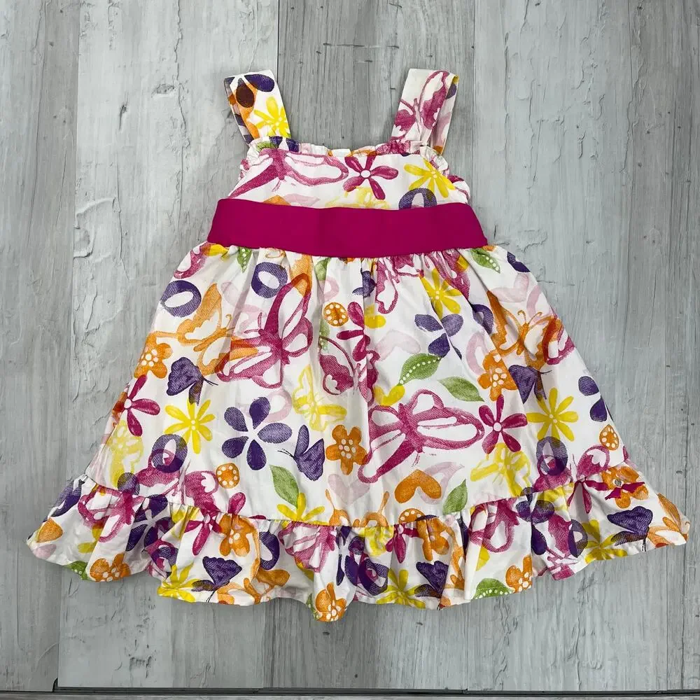 Lilybird Floral Butterfly Lined Sleeveless Bow Button 2-Piece Dress Bottom Set